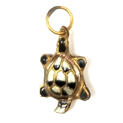 ENAMEL TURTLE 14X25MM BLACK